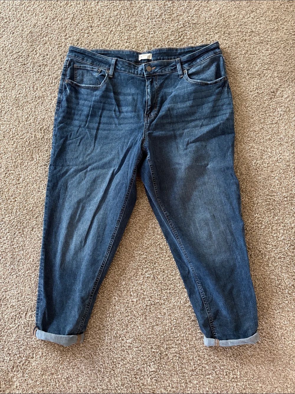 Maurices Women's Boyfriend Jeans in Dark Blue Denim